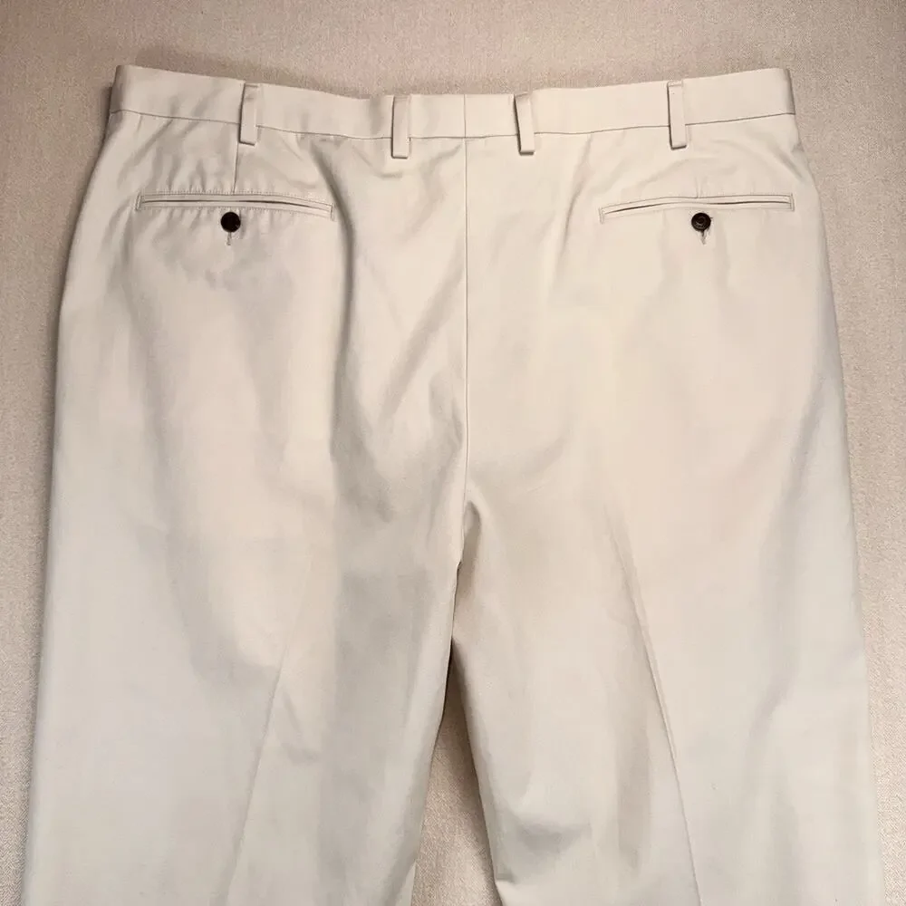 ORVIS Brand Pants 44x30 Men's Off-White Khaki Style Tapered Leg - Picture 6 of 7